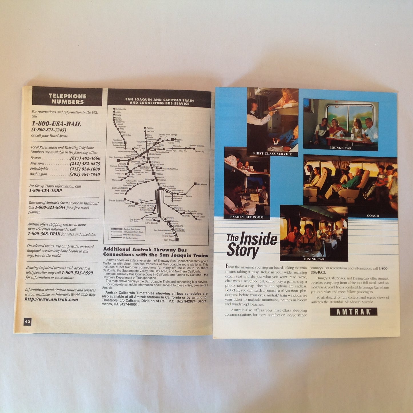 Vintage Spring/Summer 1996 Amtrak National Timetable Travel Agent Train Schedule