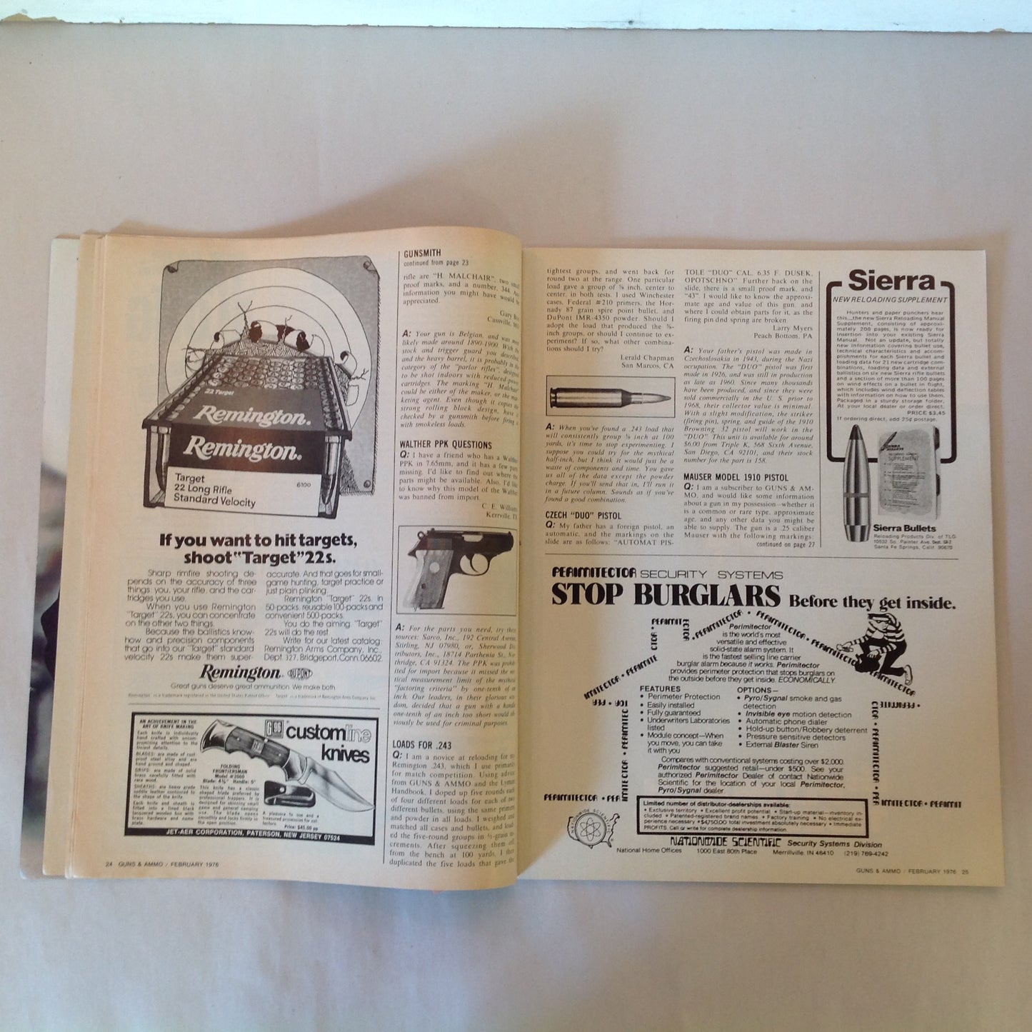 Vintage Feb 1976 Guns & Ammo Magazine Shoot That Luger Regal Rimfire Winchester .270