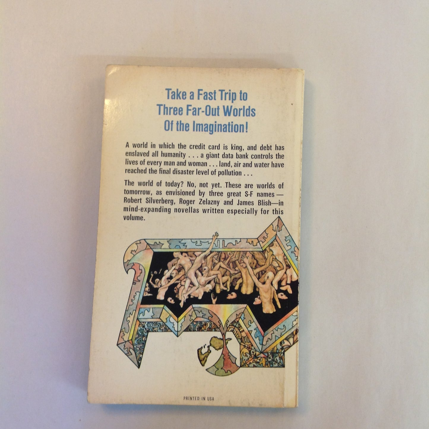 Vintage 1970 Mass Market Paperback Three For Tomorrow Robert Silverberg Roger Zelazny James Blish