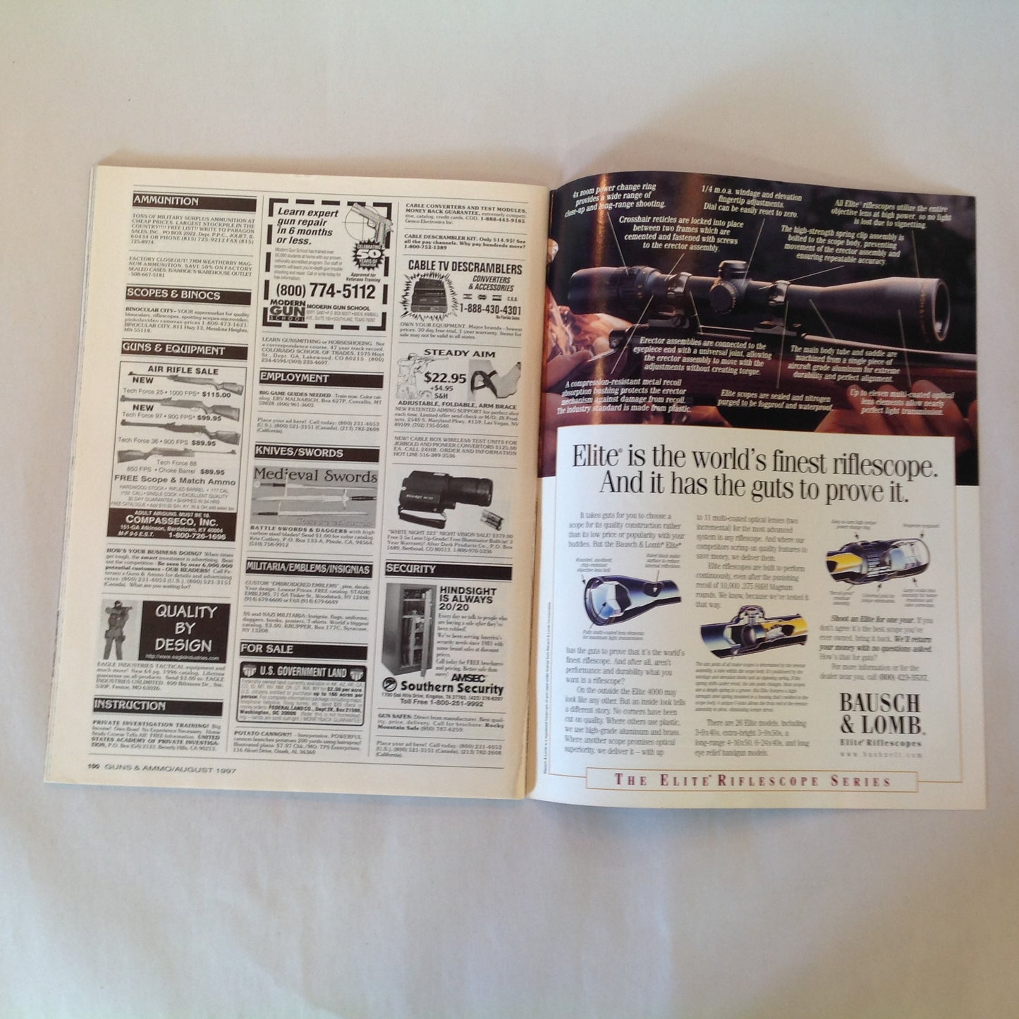 Vintage Aug 1997 Guns & Ammo Magazine Collector's Edition: Top 10 Handguns of the 20th Century