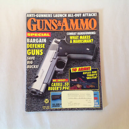 Vintage Apr 1994 Guns & Ammo Magazine Special Bargain Defense Guns What Makes A Marksman?