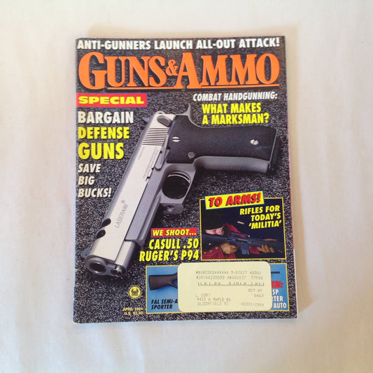 Vintage Apr 1994 Guns & Ammo Magazine Special Bargain Defense Guns What Makes A Marksman?