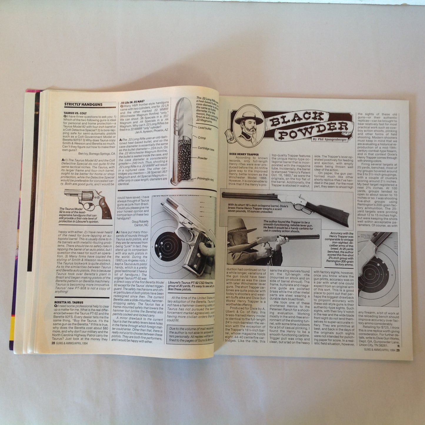 Vintage Apr 1994 Guns & Ammo Magazine Special Bargain Defense Guns What Makes A Marksman?