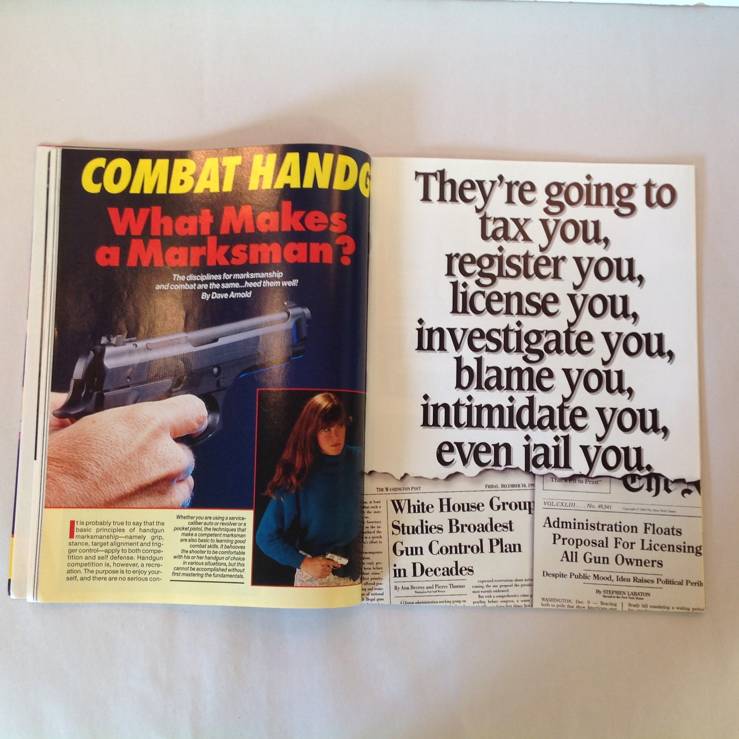 Vintage Apr 1994 Guns & Ammo Magazine Special Bargain Defense Guns What Makes A Marksman?