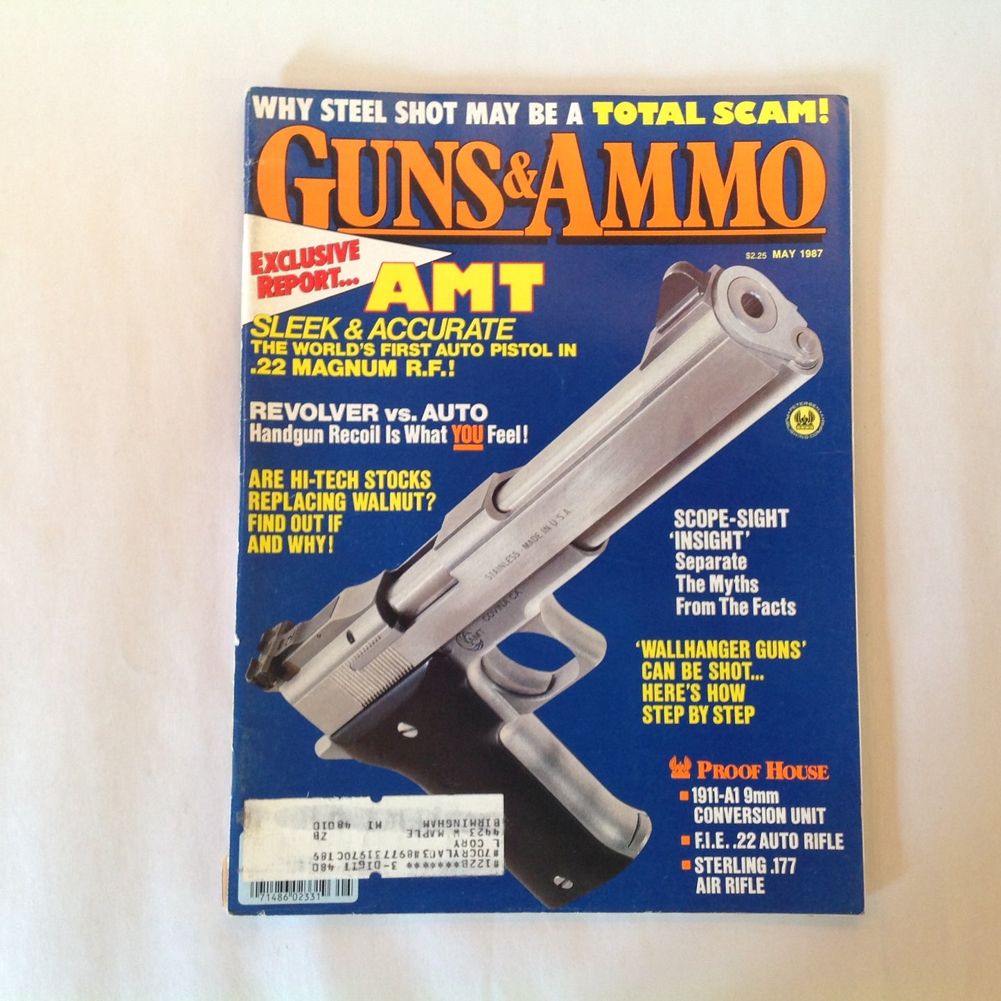 Vintage May 1987 Guns & Ammo Magazine Exclusive Report: AMT Revolver Vs Auto Wallhanger Guns