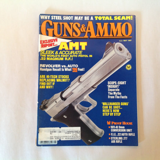 Vintage May 1987 Guns & Ammo Magazine Exclusive Report: AMT Revolver Vs Auto Wallhanger Guns