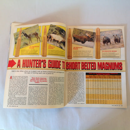 Vintage Apr 1988 Guns & Ammo Magazine 9mm Vs .38 Magnum Pistol Carbines Schuetzenfest Crocodile