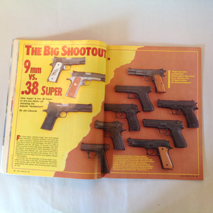 Vintage Apr 1988 Guns & Ammo Magazine 9mm Vs .38 Magnum Pistol Carbines Schuetzenfest Crocodile