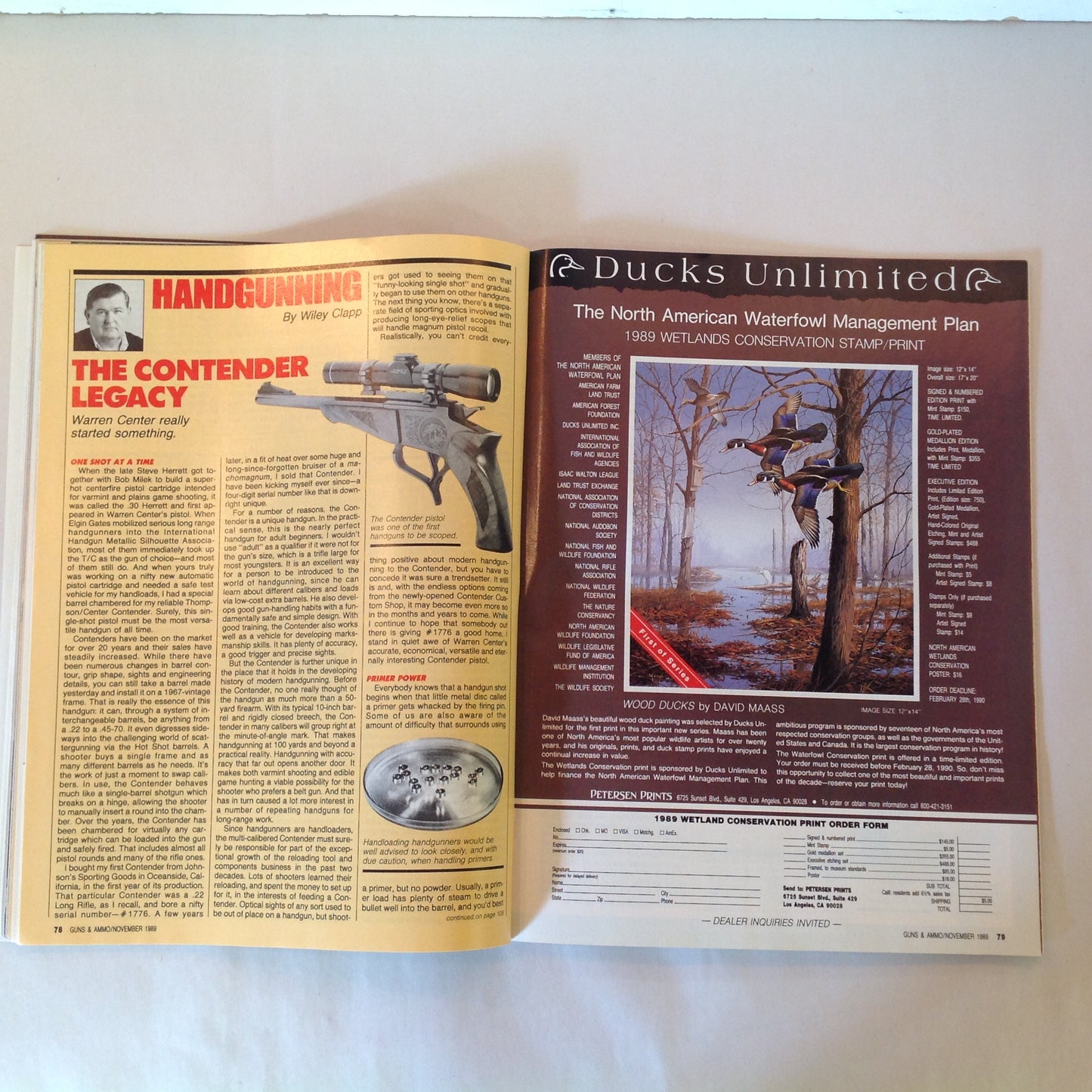 Vintage Nov 1989 Guns & Ammo Magazine Berretta Potent Pocket Duo .45 Vs 10mm .22 Rimfire Rifle Roundup