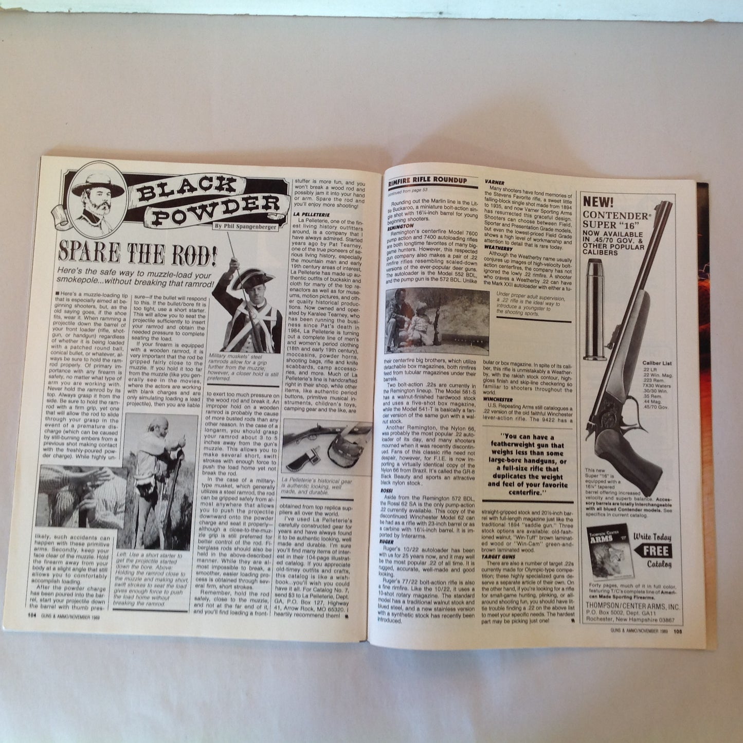 Vintage Nov 1989 Guns & Ammo Magazine Berretta Potent Pocket Duo .45 Vs 10mm .22 Rimfire Rifle Roundup