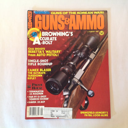 Vintage Aug 1985 Guns & Ammo Magazine Browning's Accurate A-Bolt Beretta 9mm Auto Pistol Single Shot Rifle Roundup