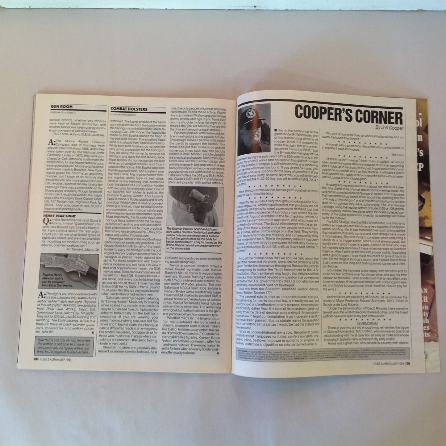 Vintage Jul 1994 Guns & Ammo Magazine Handgun Control Inc Exposed!