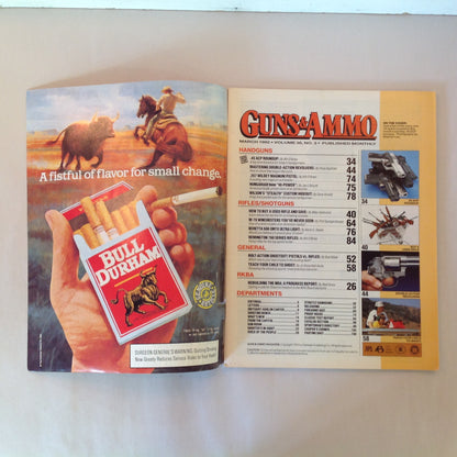 Vintage Mar 1992 Guns & Ammo Magazine .45 Roundip Used Rifles Bolt-Action Shootout