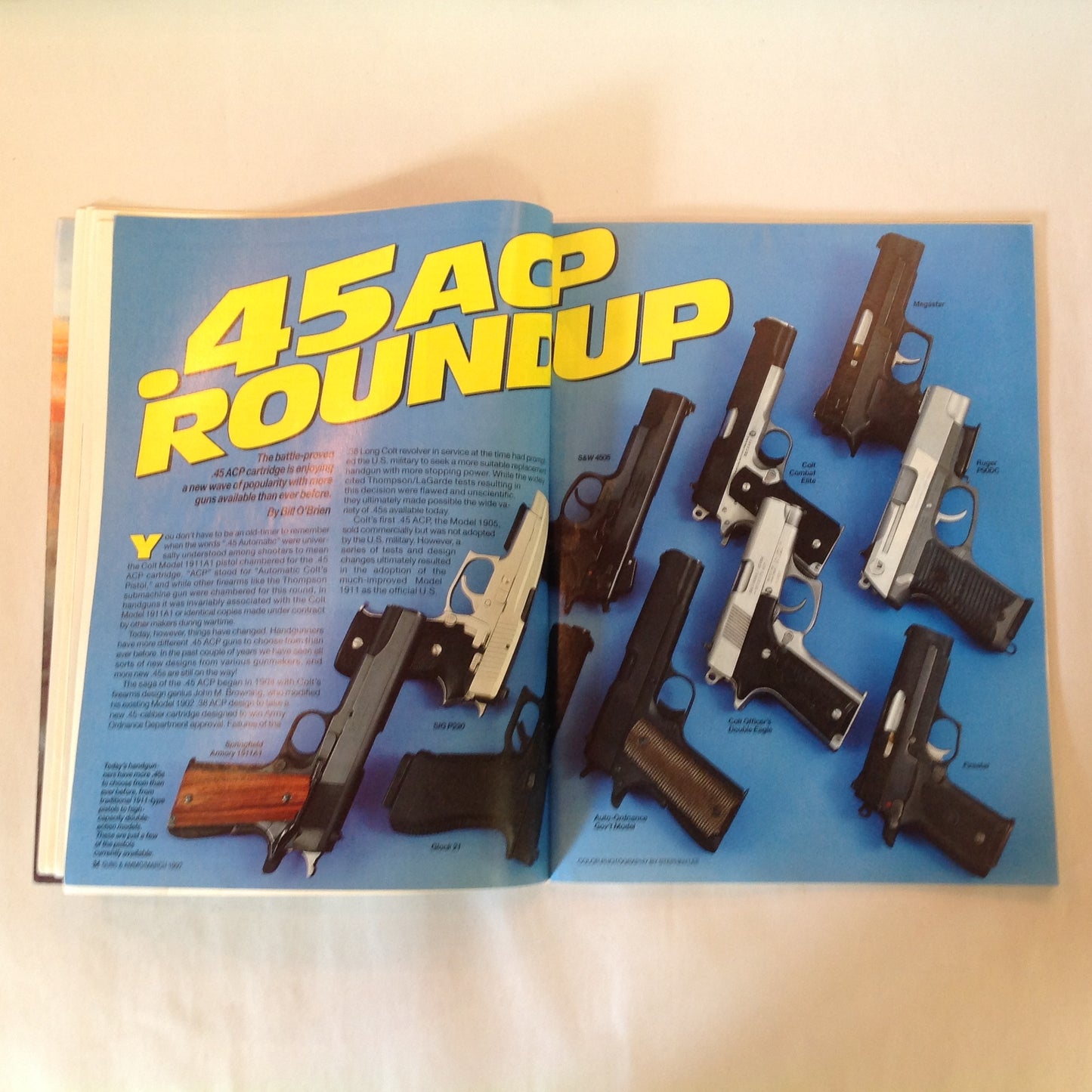 Vintage Mar 1992 Guns & Ammo Magazine .45 Roundip Used Rifles Bolt-Action Shootout