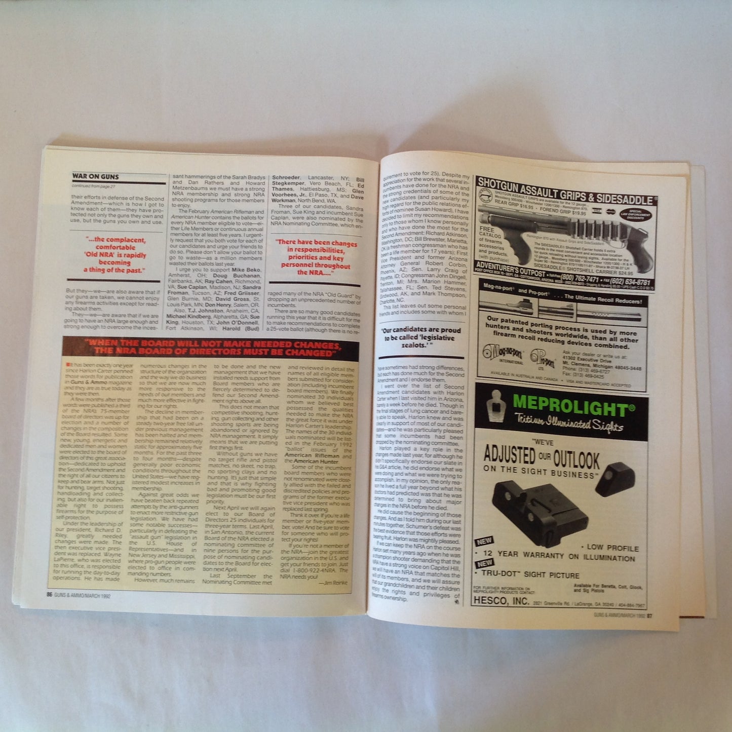 Vintage Mar 1992 Guns & Ammo Magazine .45 Roundip Used Rifles Bolt-Action Shootout