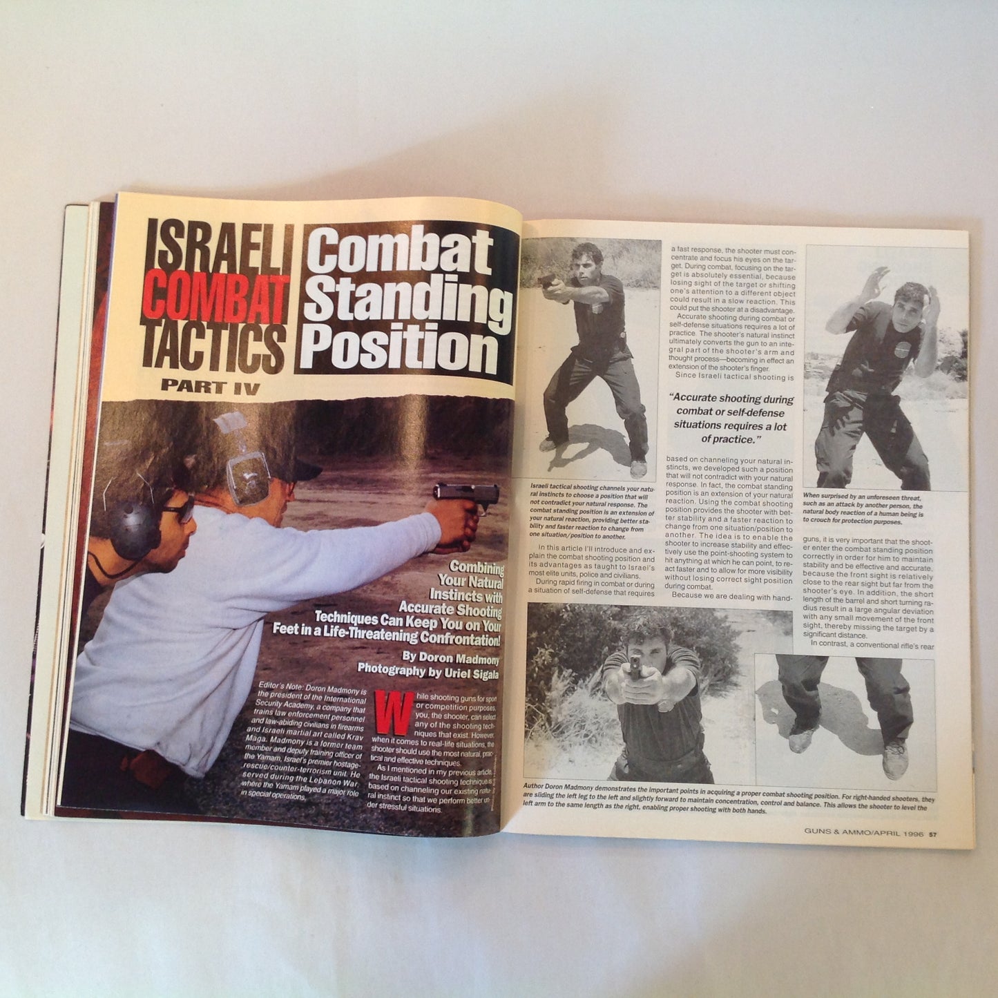 Vintage Apr 1996 Guns & Ammo Magazine Springfield's Mini Big Bore .45s Shot Placement Bear Stoppers Israeli Secrets