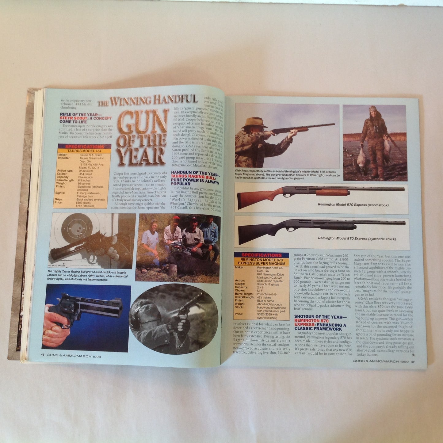 Vintage Mar 1999 Guns & Ammo Magazine Special Issue: Gun of the Year