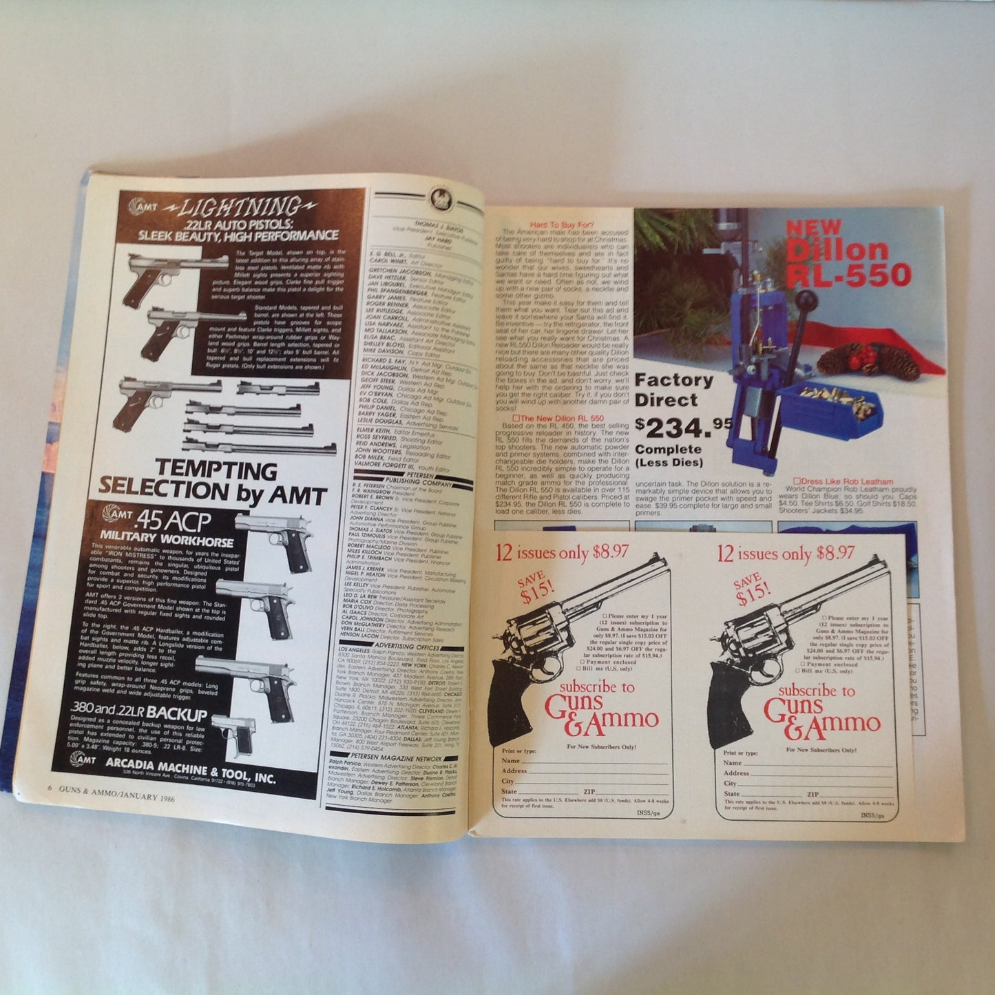 Vintage Jan 1986 Guns & Ammo Magazine Colt An American Legend for 150 Years Airguns O/U Shotguns