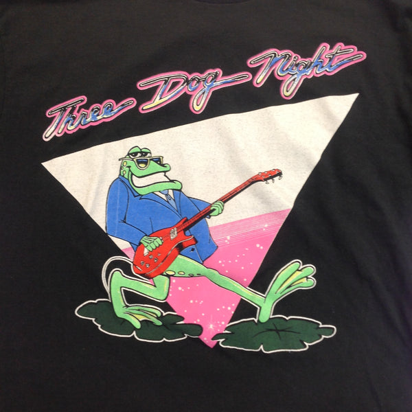 Vintage 1980'as Three Dog Night Joy to the World Concert Tour Shirt Black Large Single-Stitch