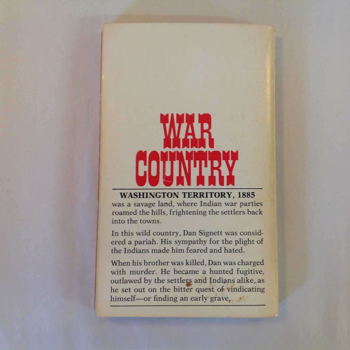 Vintage 1968 Mass Market Paperback WAR COUNTRY Wiliam O. Turner