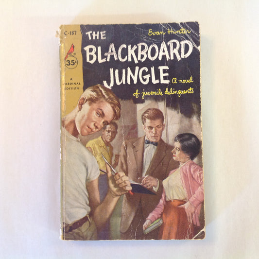 Vintage 1955 Mass Market Paperback The Blackboard Jungle Evan Hunter Cardinal Edition
