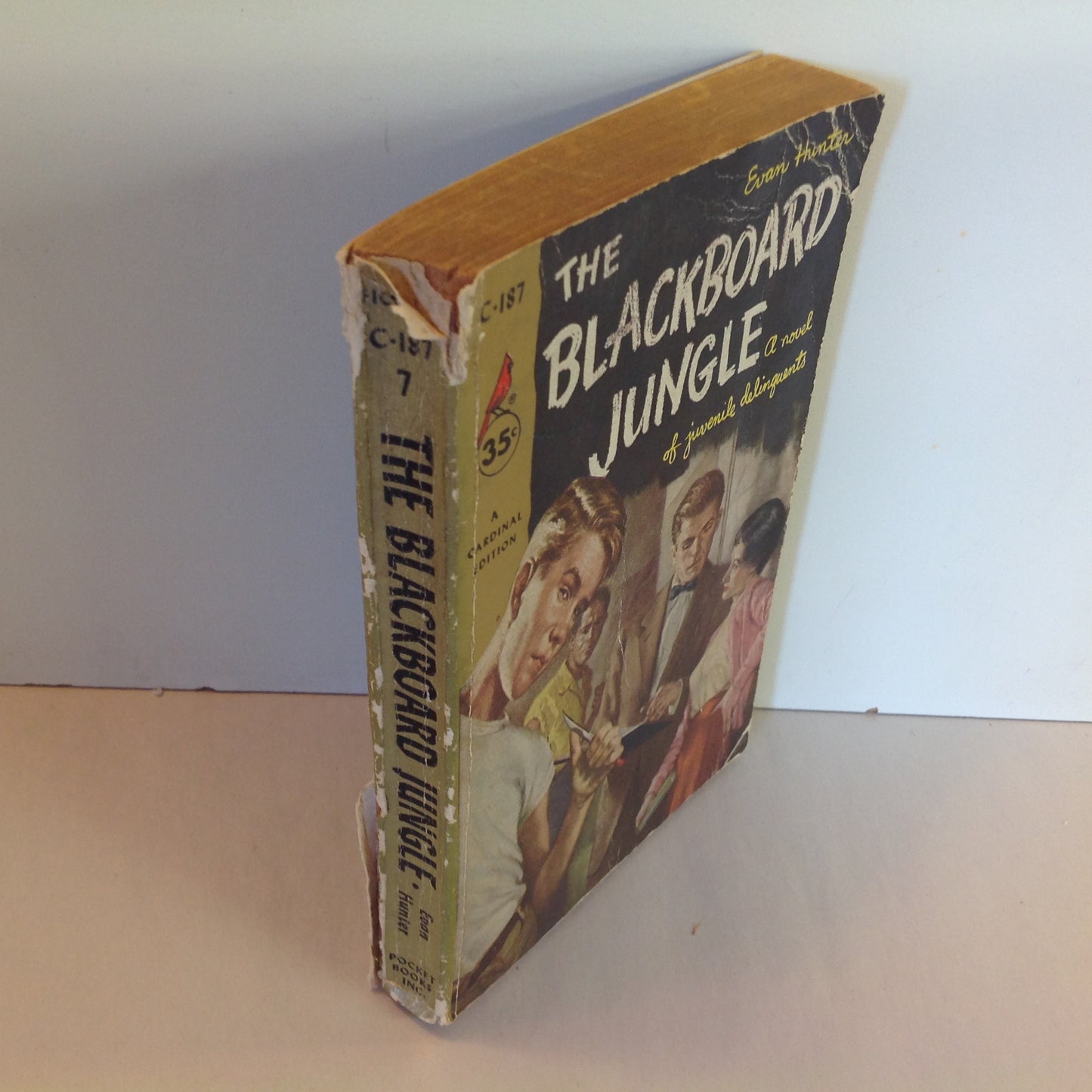 Vintage 1955 Mass Market Paperback The Blackboard Jungle Evan Hunter Cardinal Edition