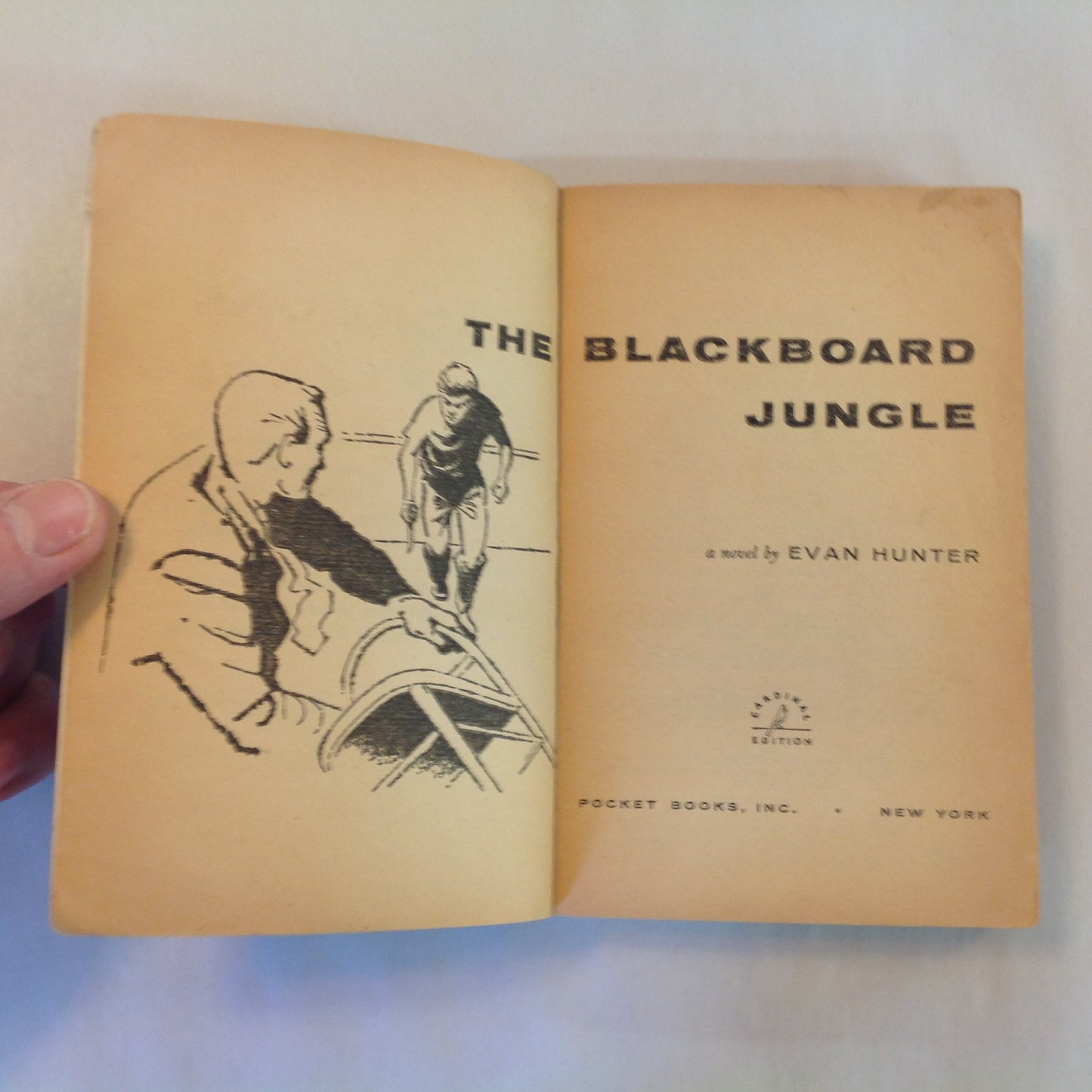 Vintage 1955 Mass Market Paperback The Blackboard Jungle Evan Hunter Cardinal Edition