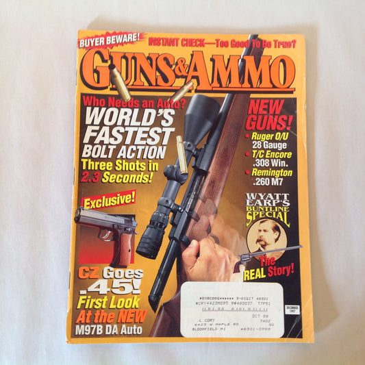 Vintage Dec 1997 Guns & Ammo Magazine World's Fastest Bolt Action CZ Goes .45 New Guns Wyatt Earp's Buntline Special