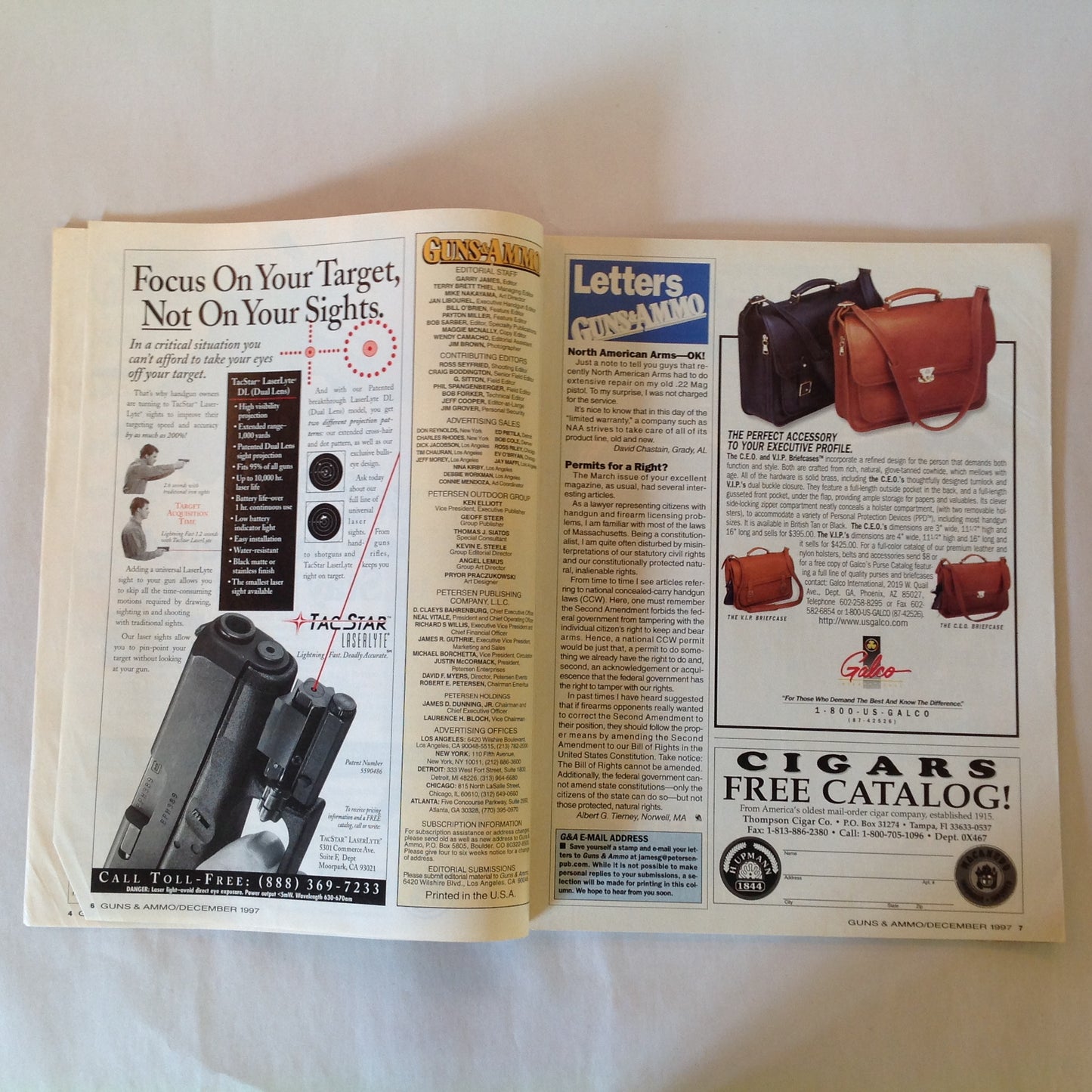 Vintage Dec 1997 Guns & Ammo Magazine World's Fastest Bolt Action CZ Goes .45 New Guns Wyatt Earp's Buntline Special
