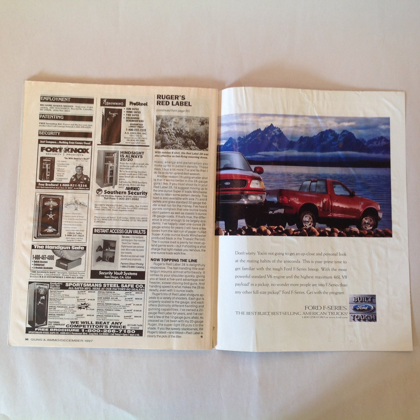 Vintage Dec 1997 Guns & Ammo Magazine World's Fastest Bolt Action CZ Goes .45 New Guns Wyatt Earp's Buntline Special