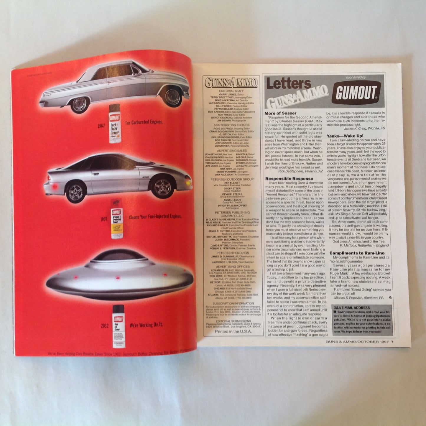 Vintage Oct 1997 Guns & Ammo Magazine S&W 8-Shot .357 Mag Kimber Classic Polymer .45 Shooter's Jury