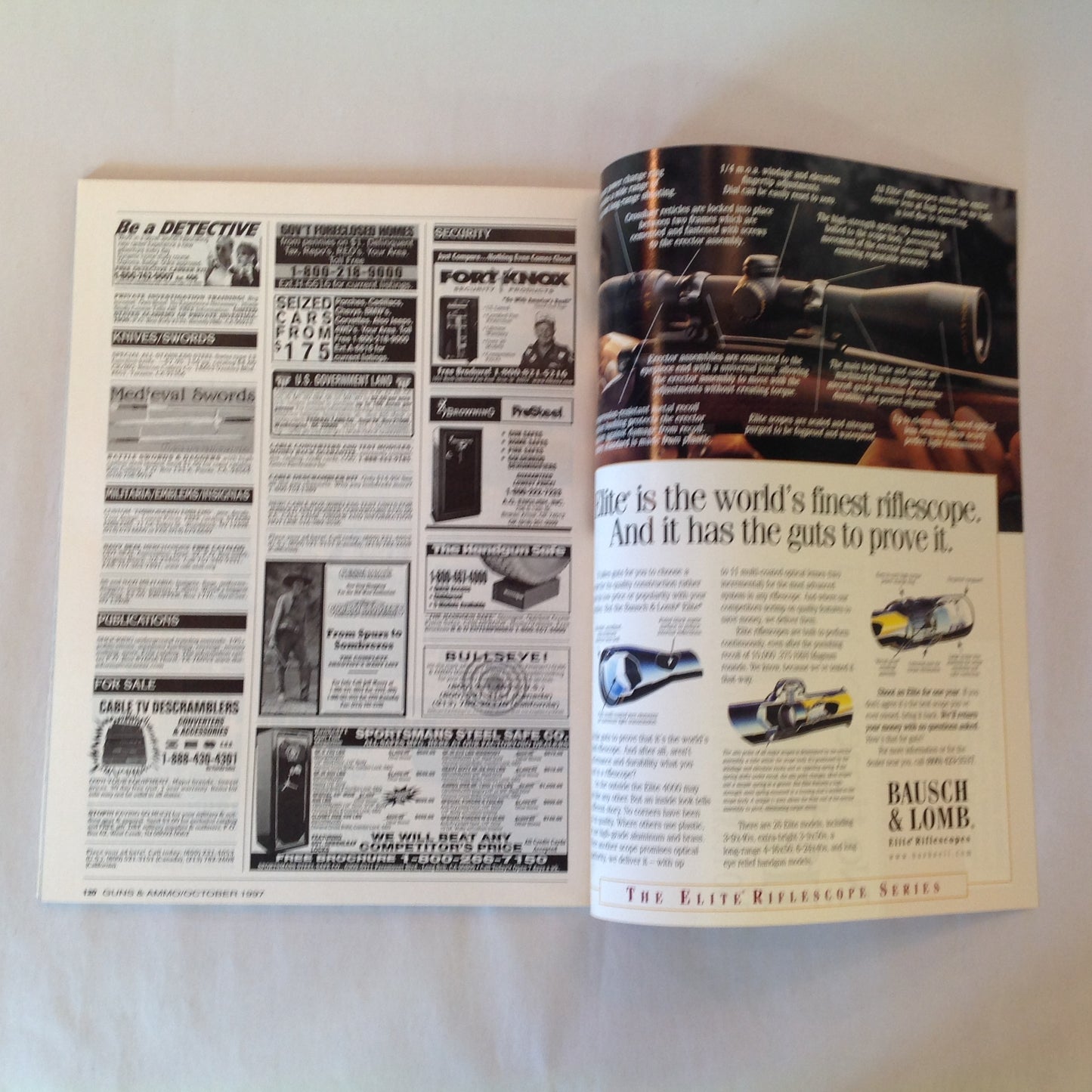 Vintage Oct 1997 Guns & Ammo Magazine S&W 8-Shot .357 Mag Kimber Classic Polymer .45 Shooter's Jury