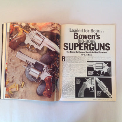 Vintage Aug 1995  Guns & Ammo Magazine Top 10 Defense Handguns Gov't Model First Look 7-Shot .357 Mag Revolver