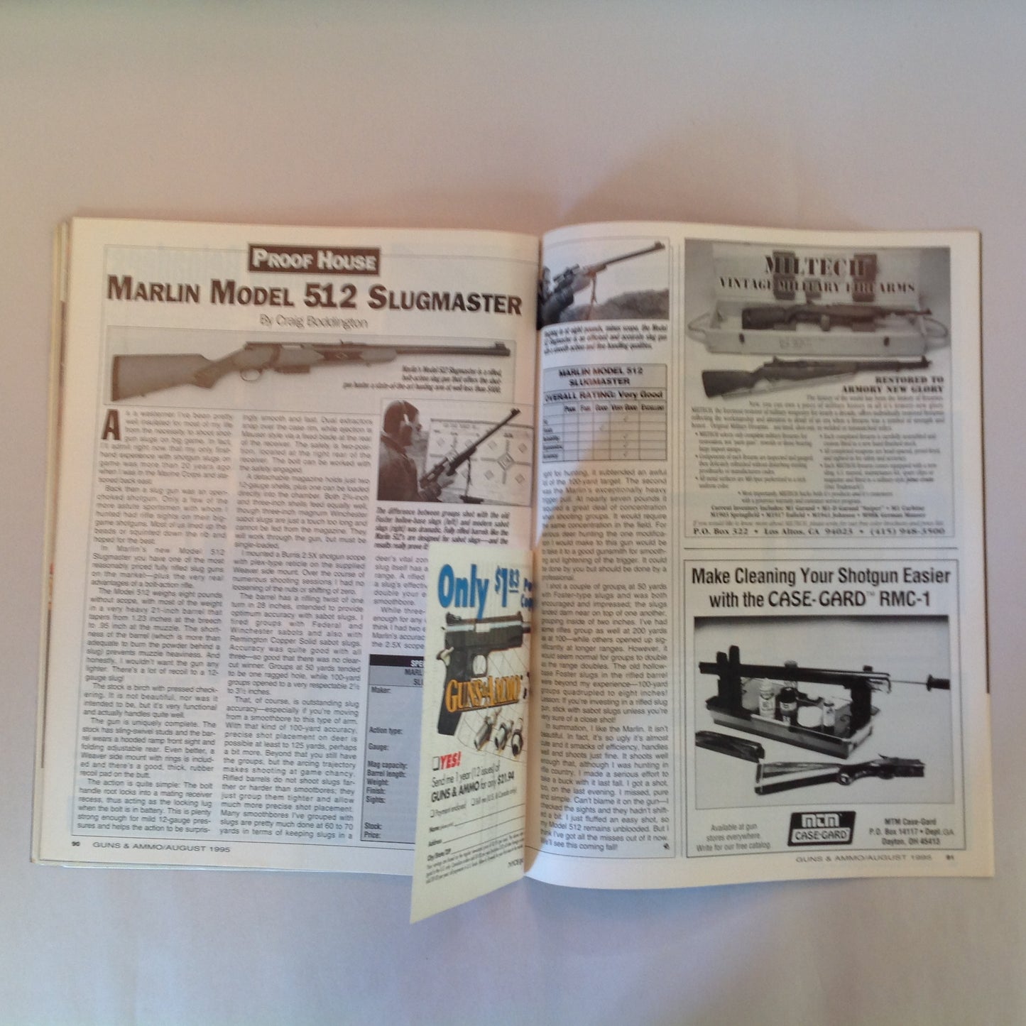 Vintage Aug 1995  Guns & Ammo Magazine Top 10 Defense Handguns Gov't Model First Look 7-Shot .357 Mag Revolver
