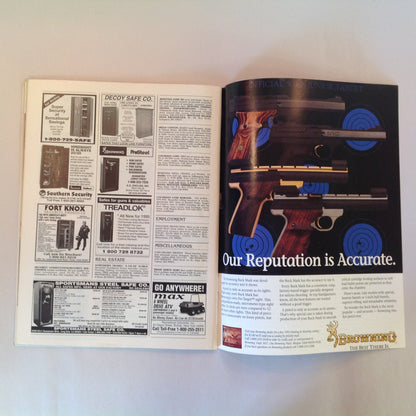 Vintage Aug 1995  Guns & Ammo Magazine Top 10 Defense Handguns Gov't Model First Look 7-Shot .357 Mag Revolver