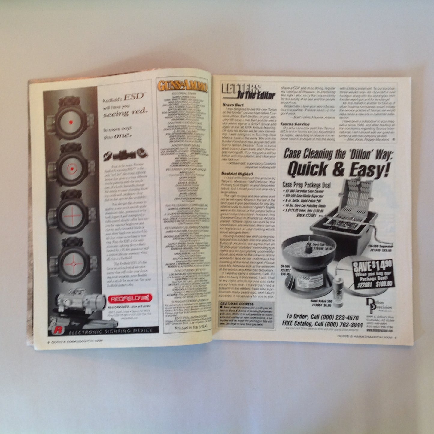 Vintage Mar 1998 Guns & Ammo Magazine Field Tests Raging Bull DA Revolver .45 ACP Luger Magnum Revolver Buyer's Guide