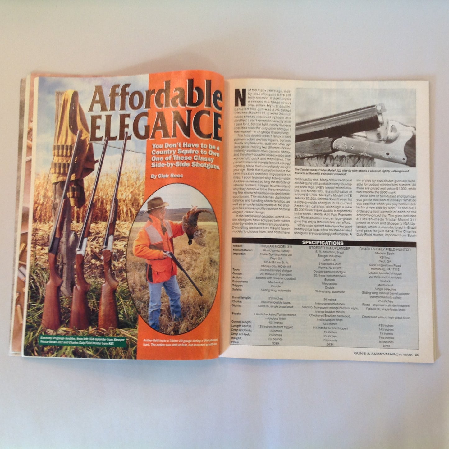 Vintage Mar 1998 Guns & Ammo Magazine Field Tests Raging Bull DA Revolver .45 ACP Luger Magnum Revolver Buyer's Guide