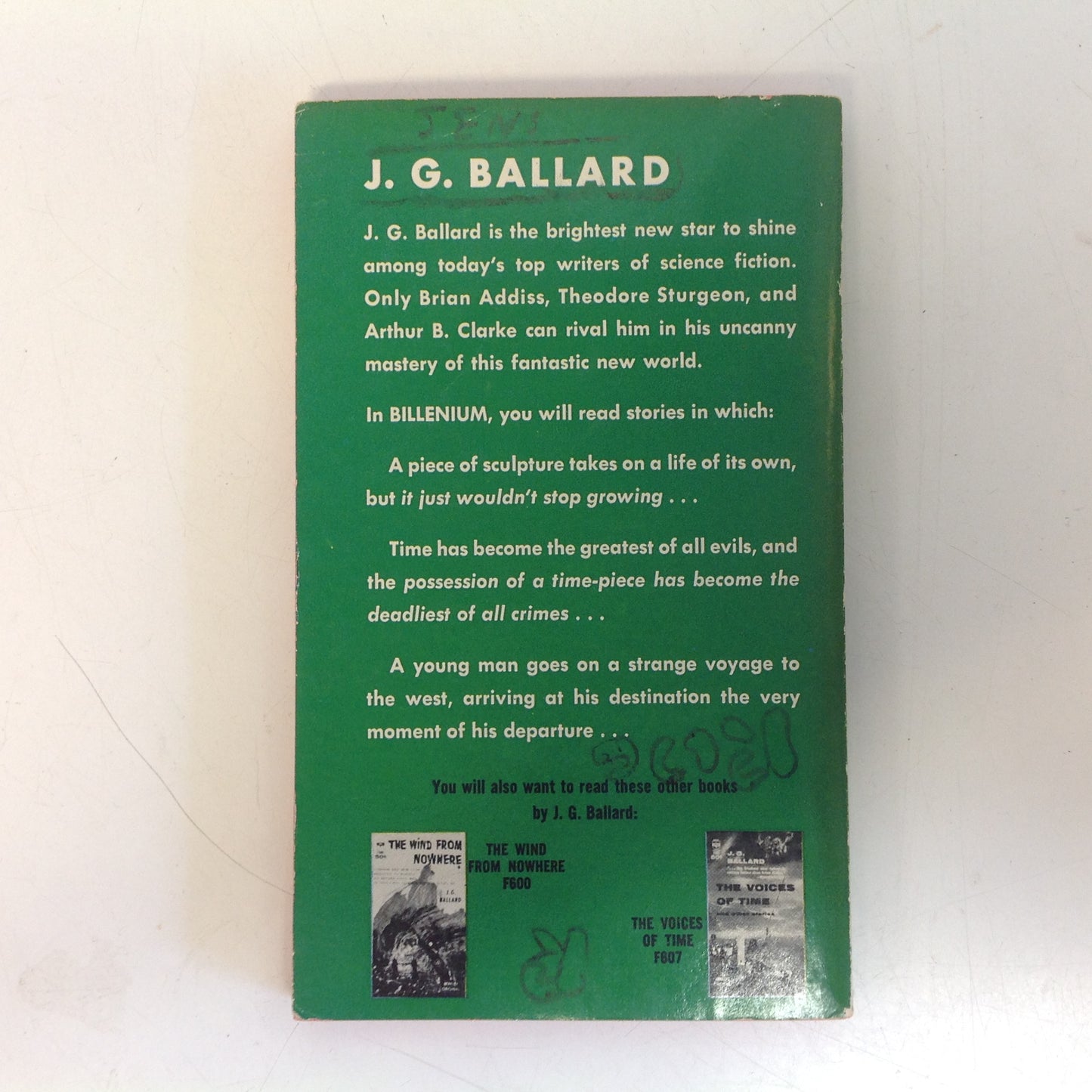 Vintage 1962 Mass Market Paperback Billenium J.G. Ballard First Printing
