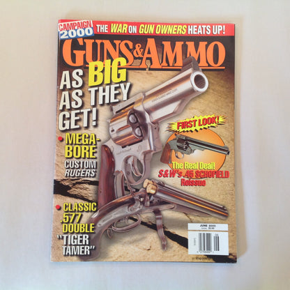 Vintage Jun 2000 Guns & Ammo Magazine Mega-Bore Customer Rugers Classic .577 Double S&W .45 Schofield Reissue