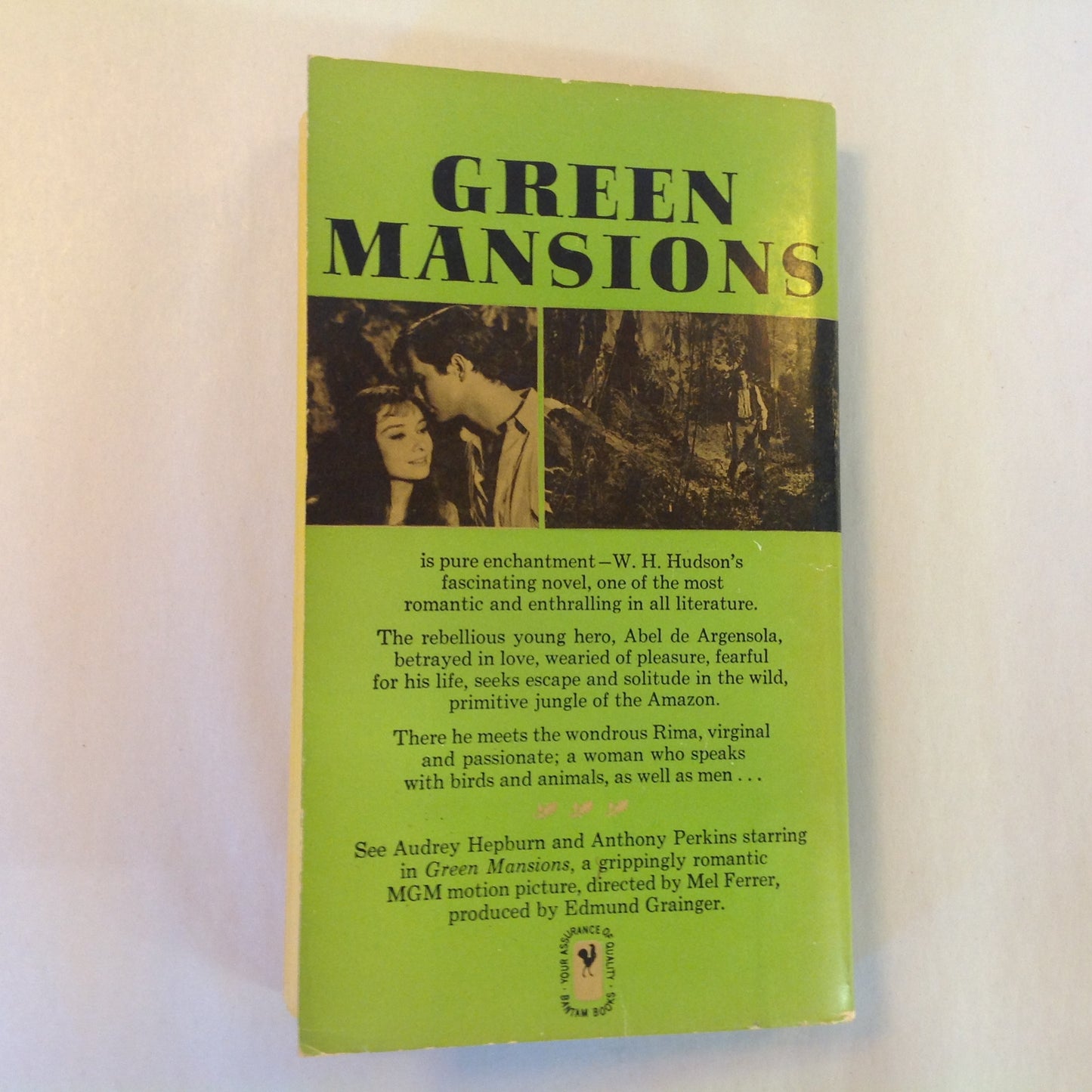 Vintage 1959 Mass Market Paperback Green Mansions W. H. Hudson Bantam Fifty Movie Tie-In