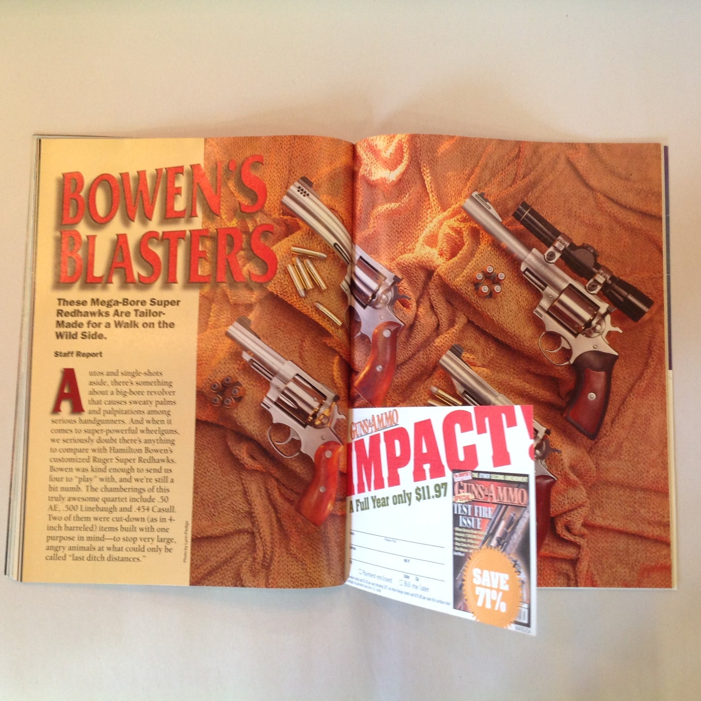 Vintage Jun 2000 Guns & Ammo Magazine Mega-Bore Customer Rugers Classic .577 Double S&W .45 Schofield Reissue