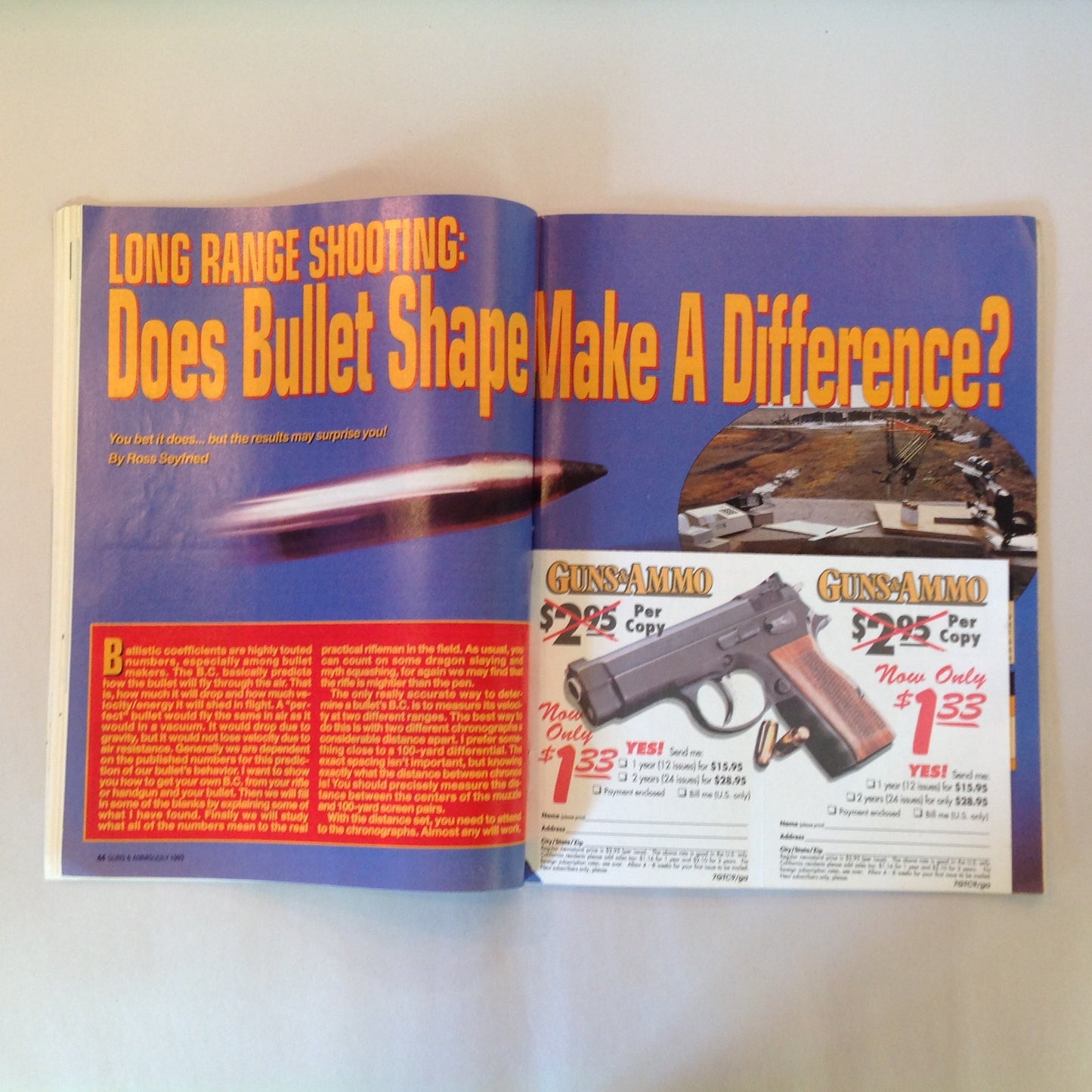 Vintage Jul 1992 Guns & Ammo Magazine Home Defense Guns Gun Control Rifle Bullet Shape Buyer's Guide