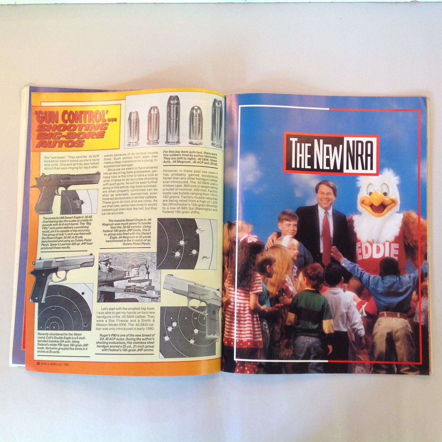 Vintage Jul 1992 Guns & Ammo Magazine Home Defense Guns Gun Control Rifle Bullet Shape Buyer's Guide