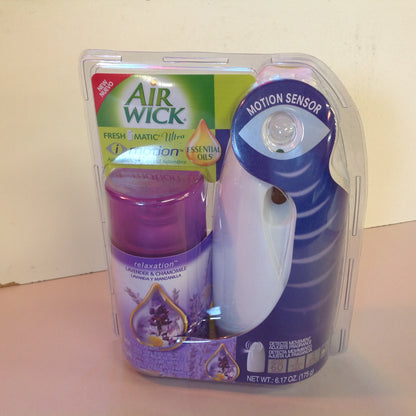 2008 NOS Air Wick Freshmatic Ultra I-Motion Essential Oils Automatic Spray Lavender and Chamomile Relaxation Unopened