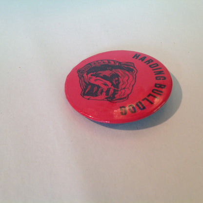 Vintage Souvenir Pinback Harding Academy Mississippi State Bulldog Red Dog Image