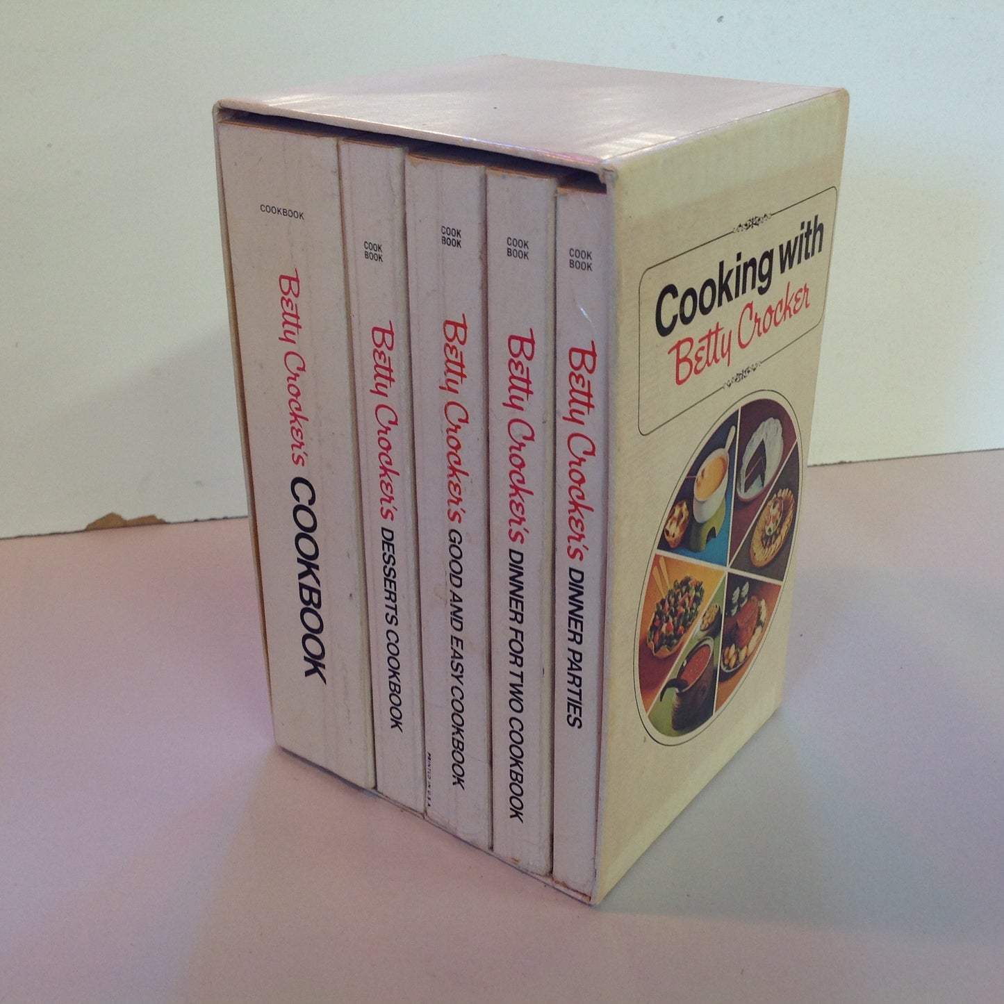 Vintage 1970's Mass Market Paperback 5 Volume Set with Slipcase Cooking with Betty Crocker