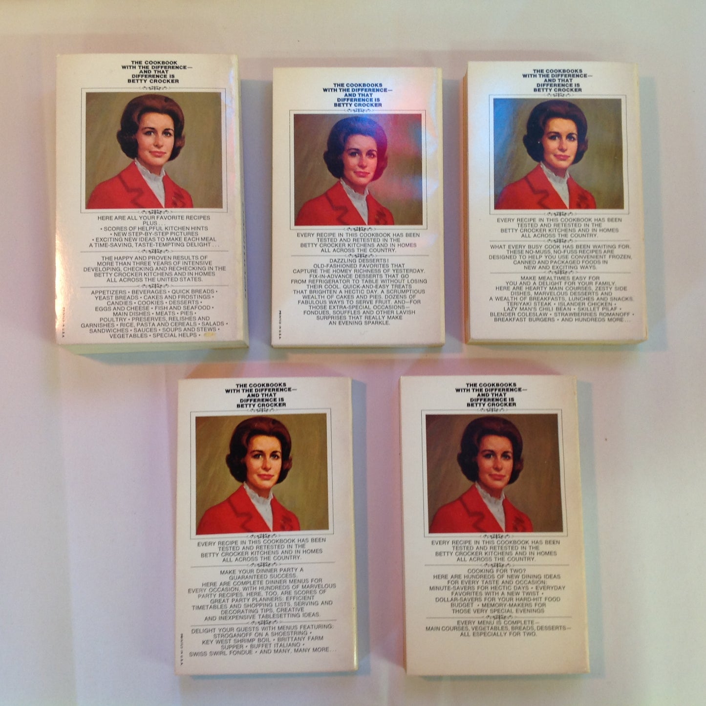 Vintage 1970's Mass Market Paperback 5 Volume Set with Slipcase Cooking with Betty Crocker