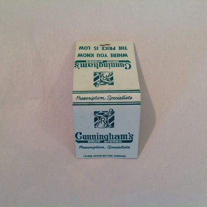 Vintage Cunningham's Drug Stores Where You Know The Price Is Low Matchbook
