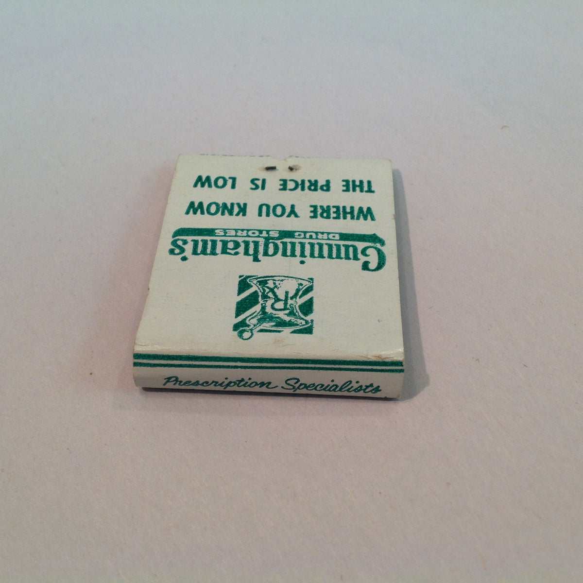 Vintage Cunningham's Drug Stores Where You Know The Price Is Low Matchbook