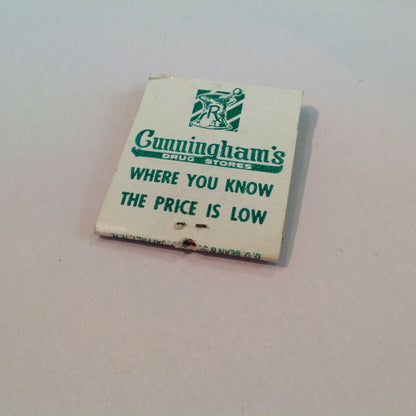 Vintage Cunningham's Drug Stores Where You Know The Price Is Low Matchbook